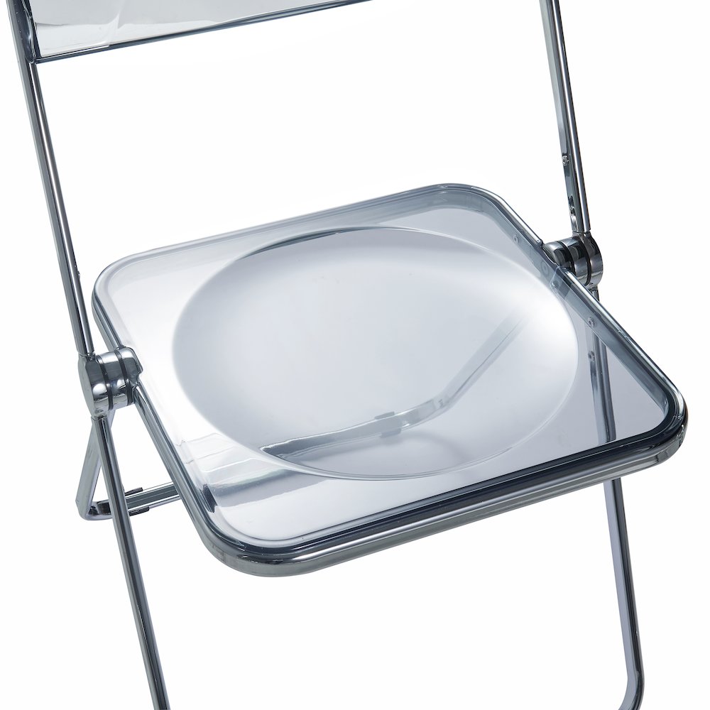 Lawrence Acrylic Folding Chair With Metal Frame, Set of 2. Picture 13