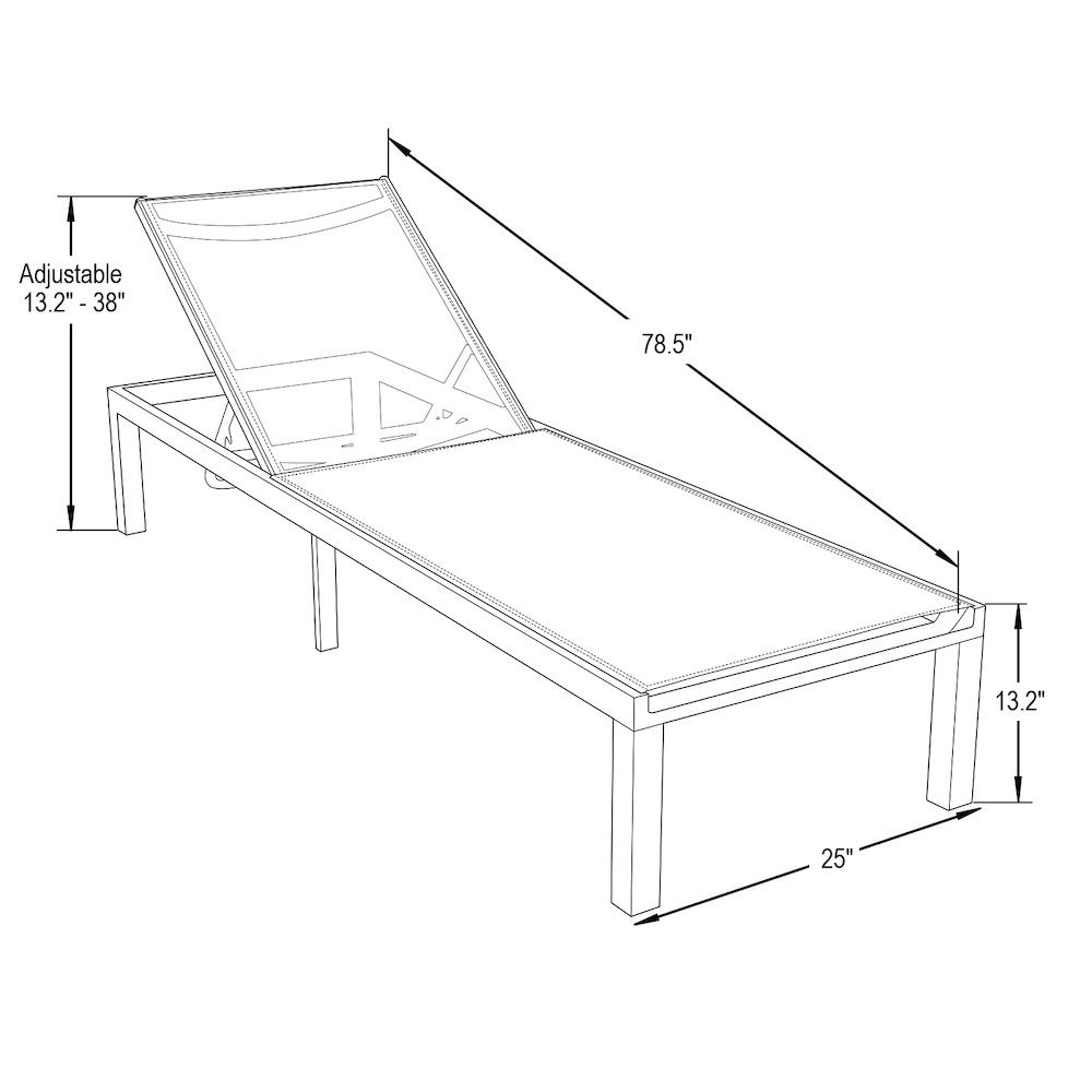 Marlin Modern Aluminum Outdoor Patio Chaise Lounge Chair. Picture 22