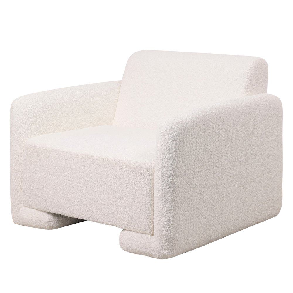 Nyta Collection Modern Accent Chair in White Boucle. Picture 1