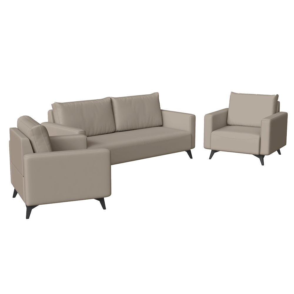 Inno Collection Sofa Set, 2 Single Seaters, and 3 seater In TAupe. Picture 1