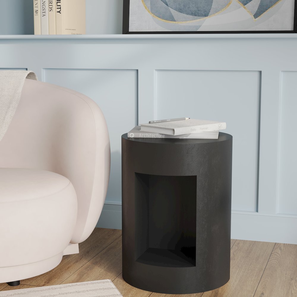 Modern Side End Table Nook Series In Black. Picture 3
