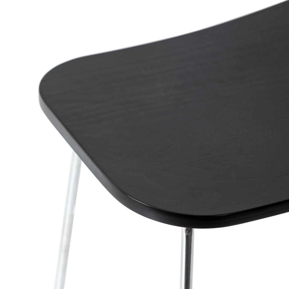 Melrose Modern Wood Counter Stool With Chrome Frame. Picture 5