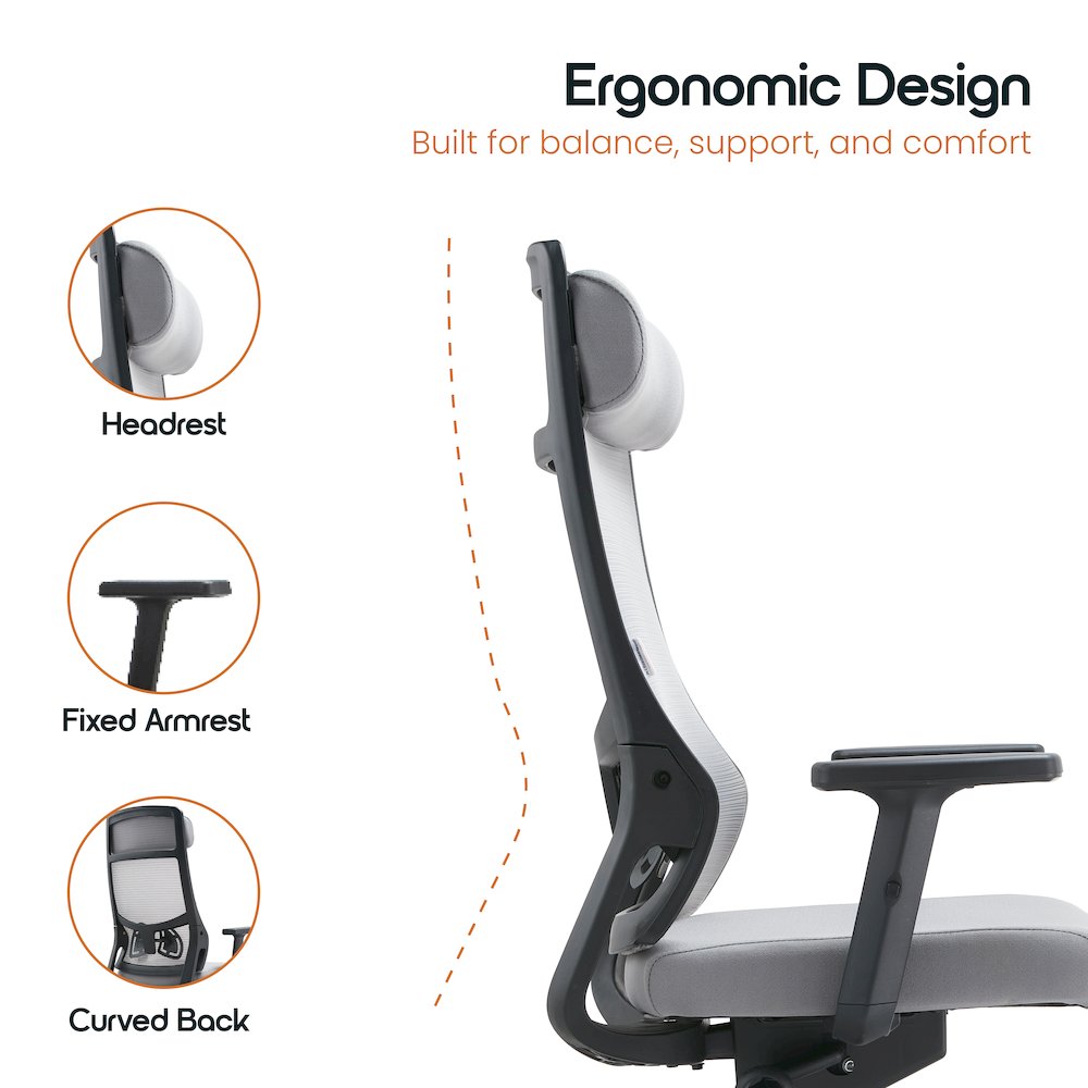 Office Dale Series Office Task Chair In Light Grey. Picture 20