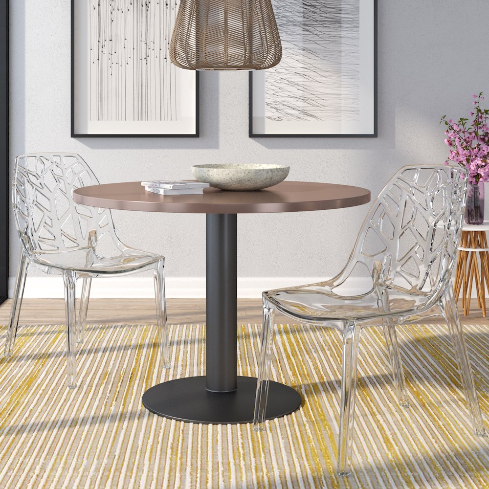 Cornelia Modern Spring Cut-Out Tree Design Stackable Dining Chair. Picture 2