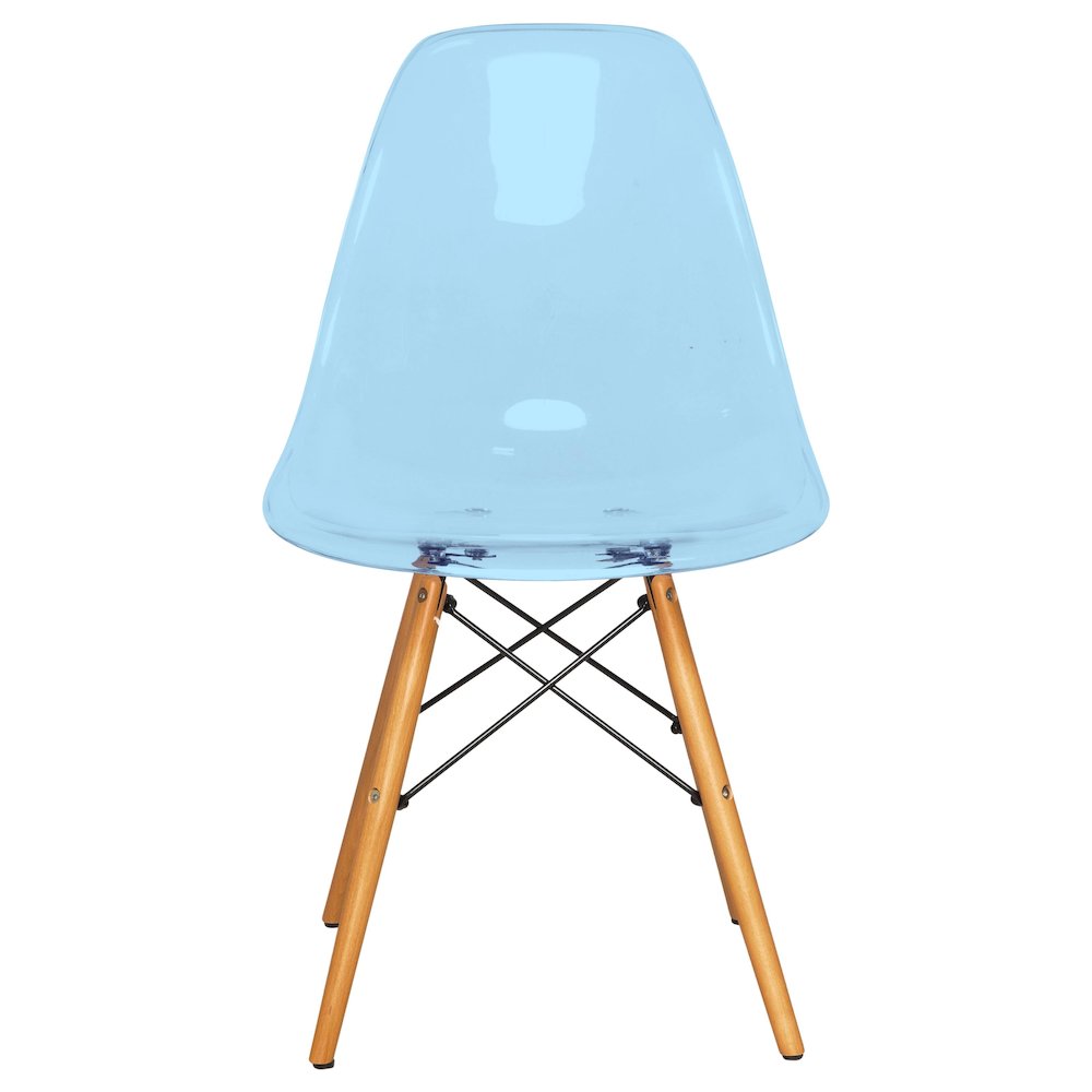 Dover 3-Piece Dining Set with Round Clear Glass Top Bistro Table in Blue. Picture 6