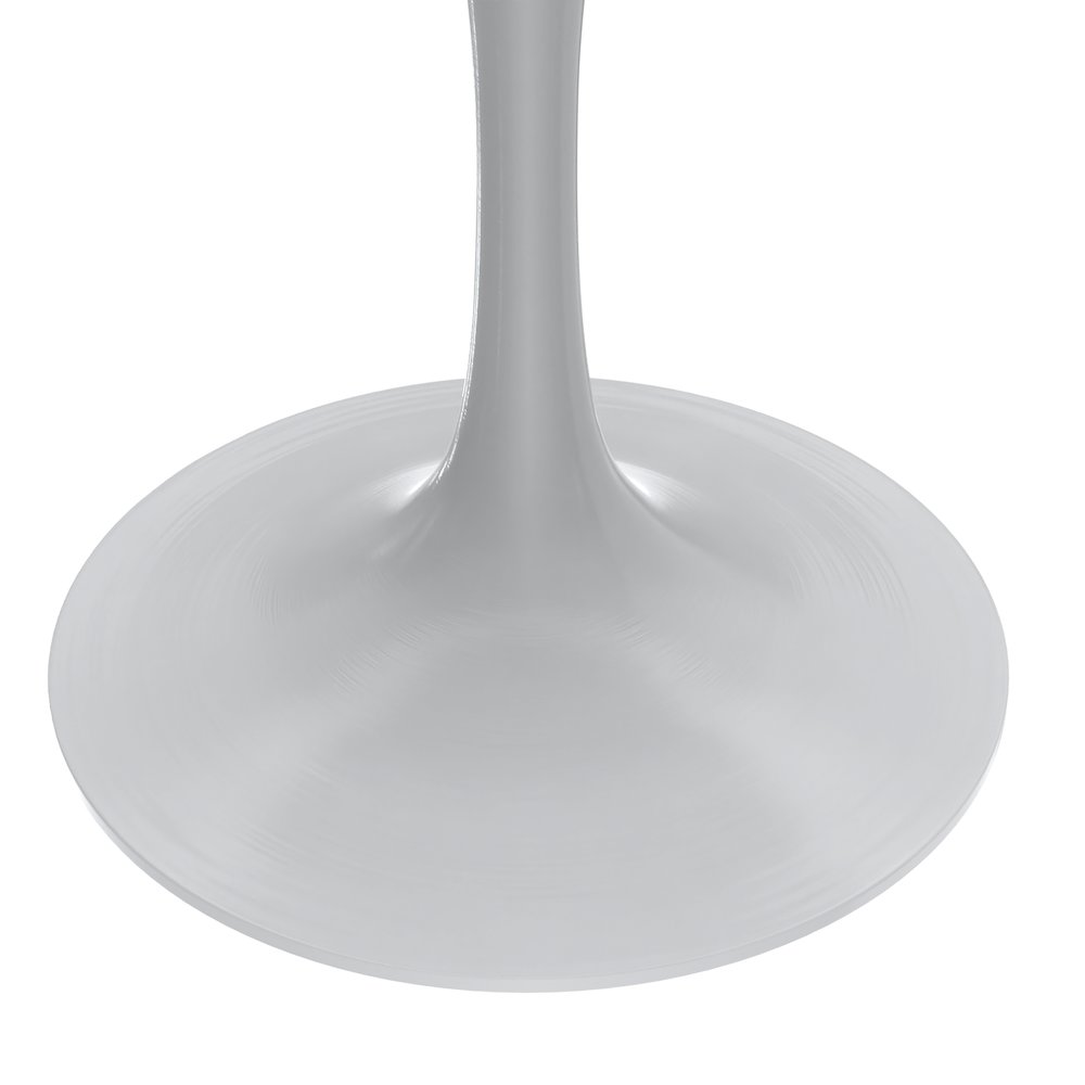 Verve Collection 36 Round Dining Table, White Base with Sintered Stone White Top. Picture 9