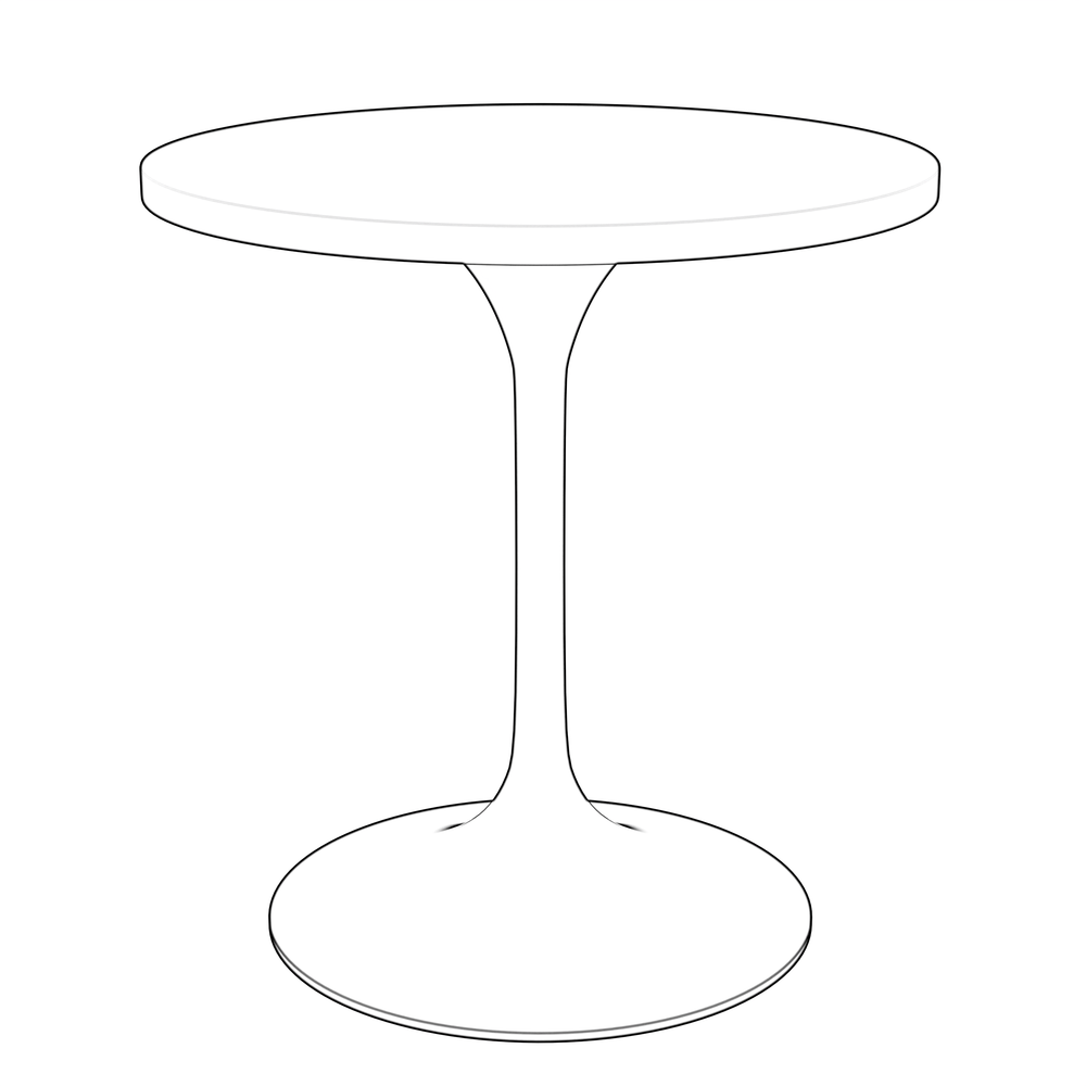 Verve Collection 27" Round Dining Table, Brushed Gold Base with Black MDF Top. Picture 12