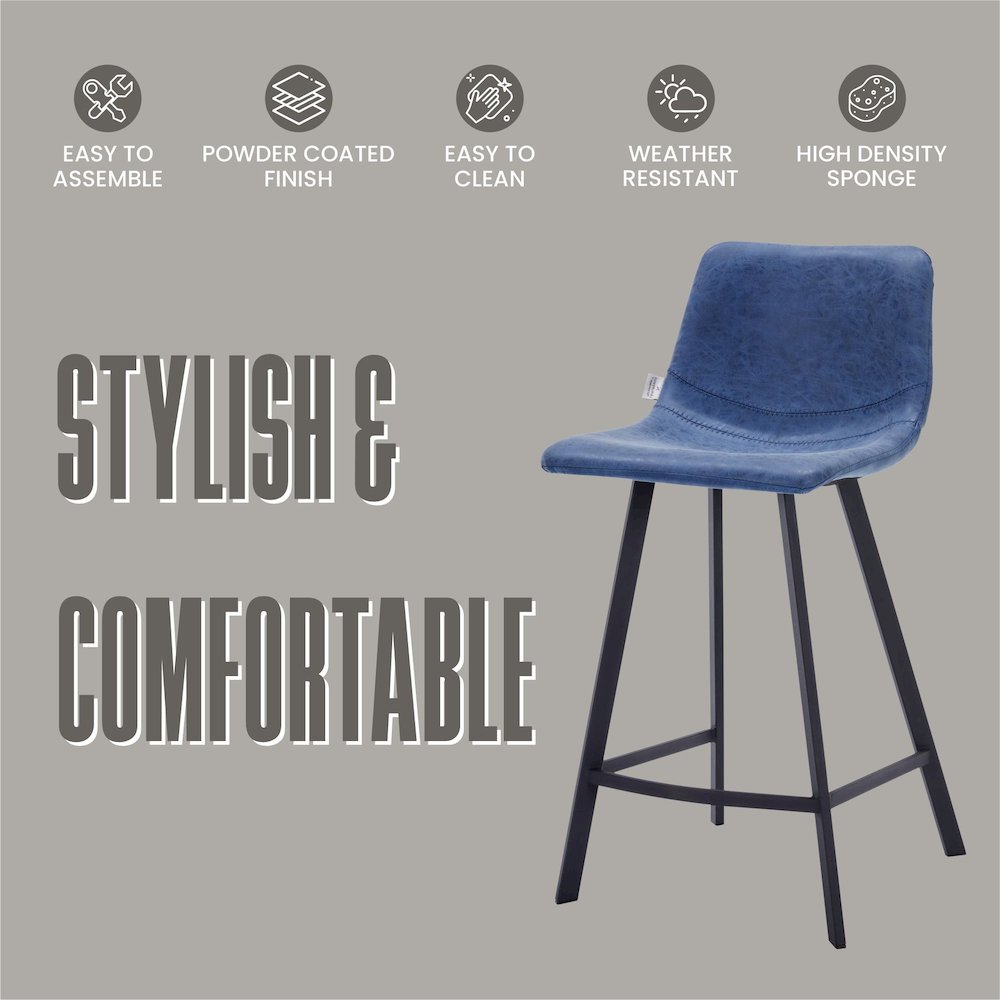 Elland - Counter stool - Peacock Blue. Picture 4