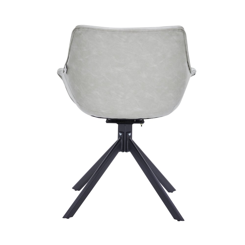 Markley Modern Leather Dining Swival Arm Chair in Light Grey. Picture 2