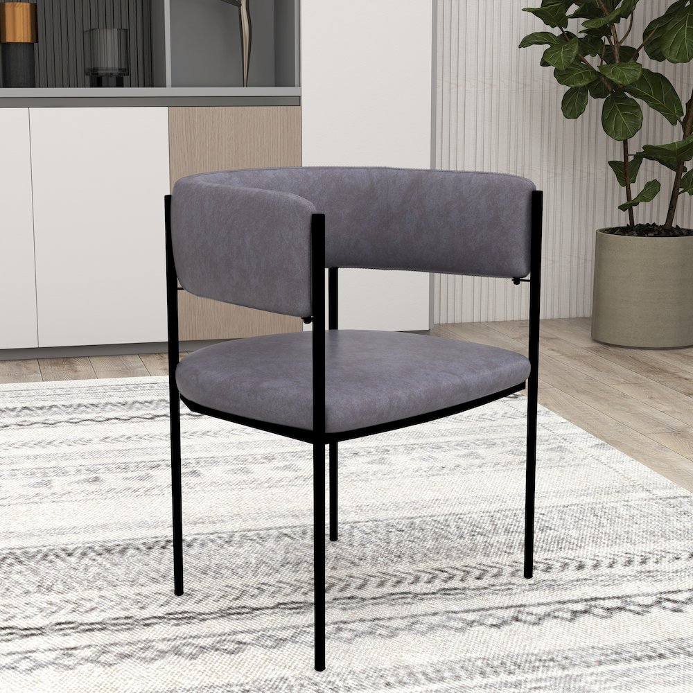 Cyril Collection Modern Chair in Charcoal. Picture 22