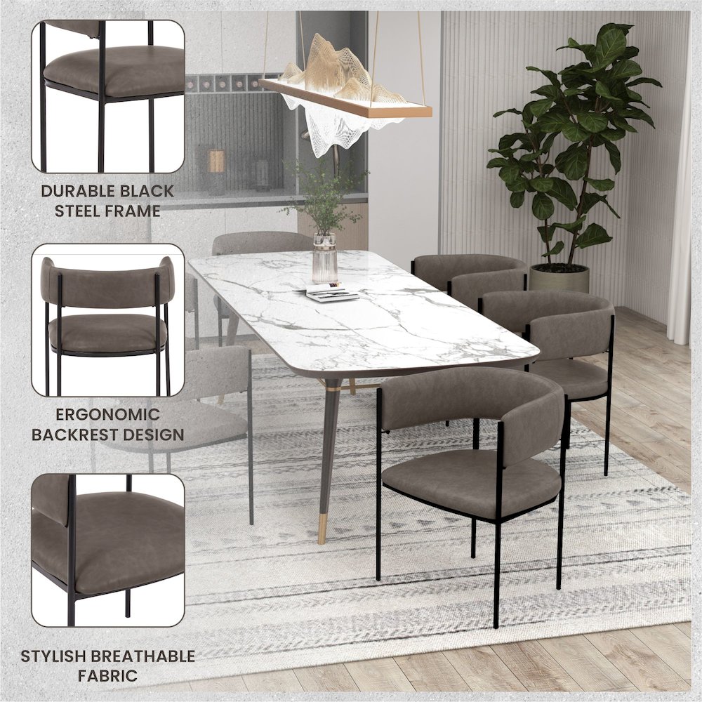 Cyril Collection Modern Chair in Charcoal. Picture 26