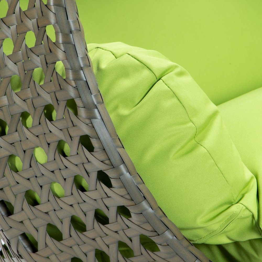 Beige Wicker Hanging 2 person Egg Swing Chair. Picture 10