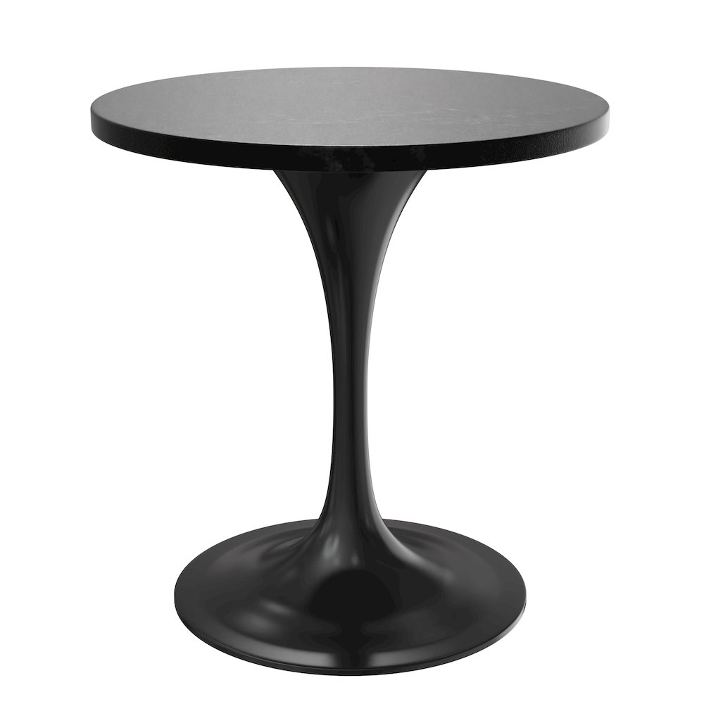 Verve Collection 27 Round Dining Table, Black Base with Black MDF Top. Picture 7