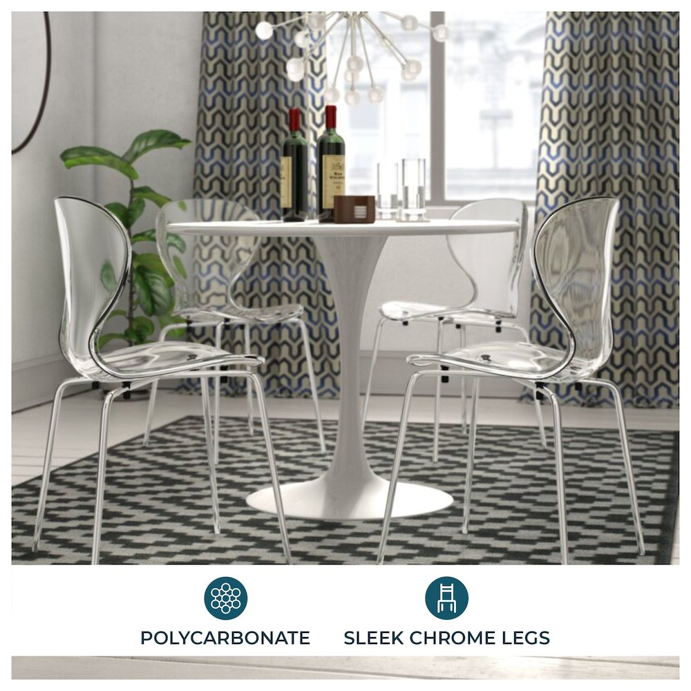 Modern Oyster Transparent Side Chair. Picture 20