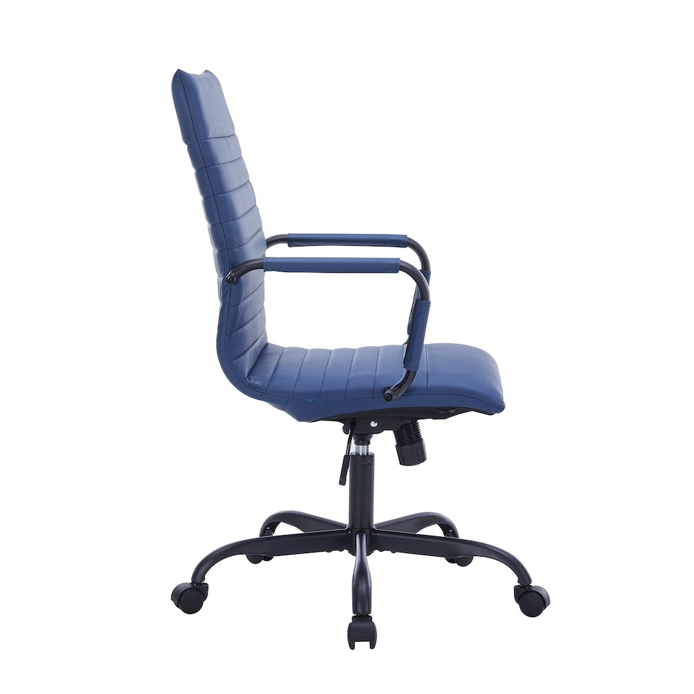 Harris High-Back Leather Office Chair With Black Frame. Picture 7