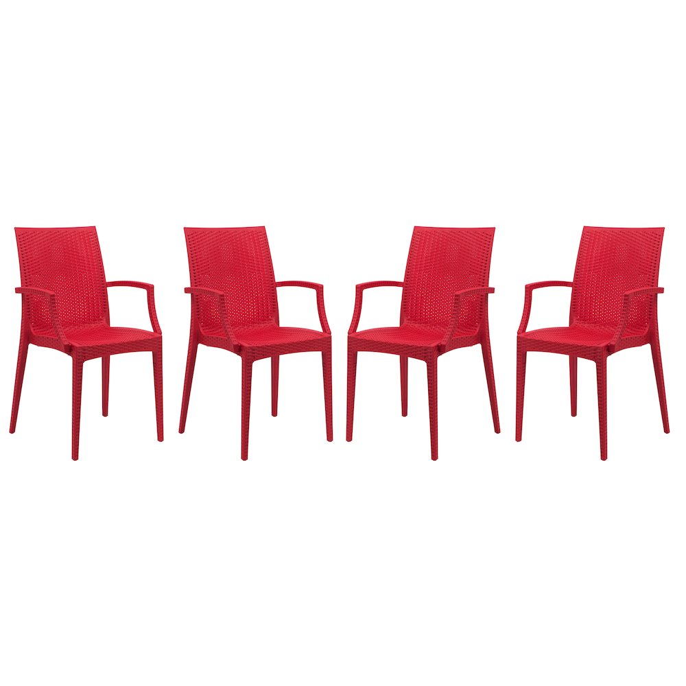 Weave Mace Indoor/Outdoor Chair (With Arms), Set of 4. Picture 1