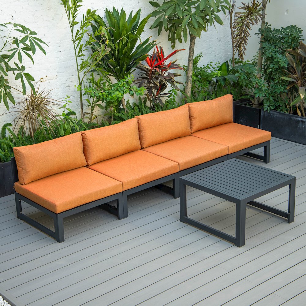 Chelsea 5-Piece Middle Patio Chairs and Coffee Table. Picture 2
