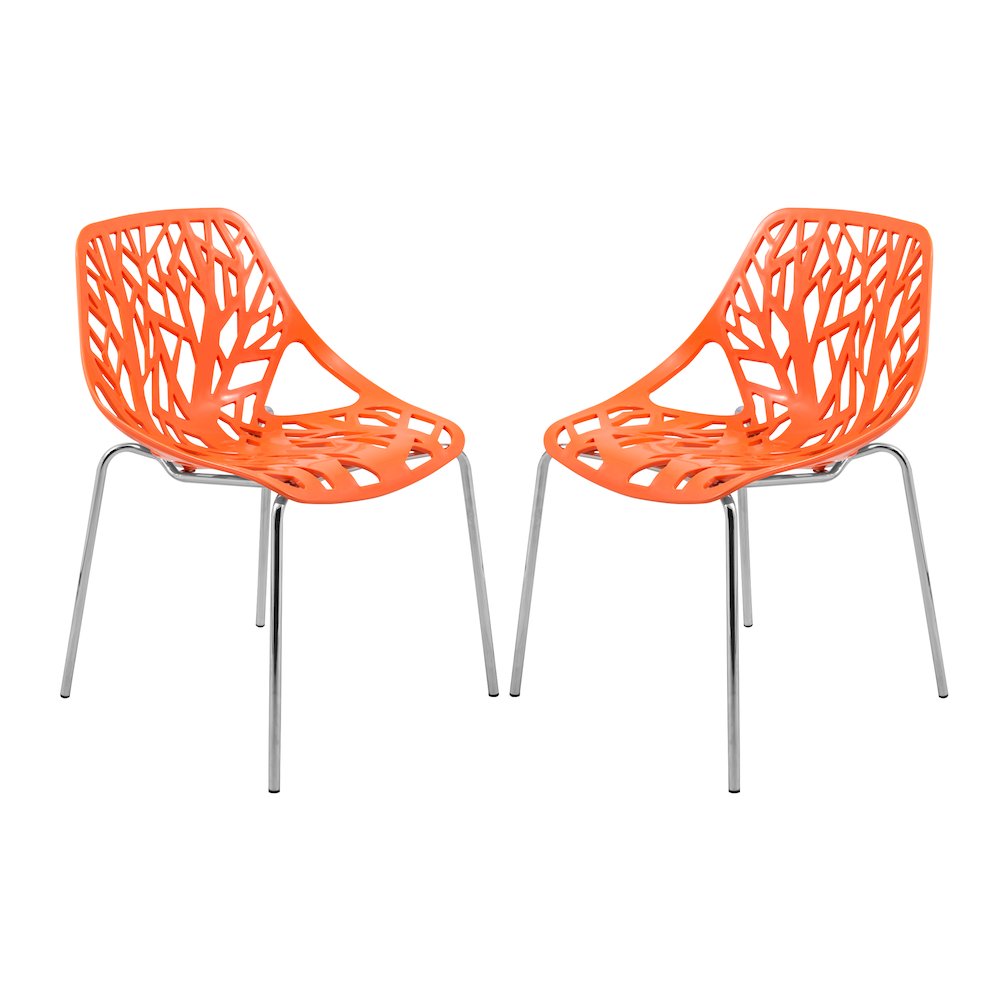Modern Asbury Dining Chair w/ Chromed Legs, Set of 2. Picture 9