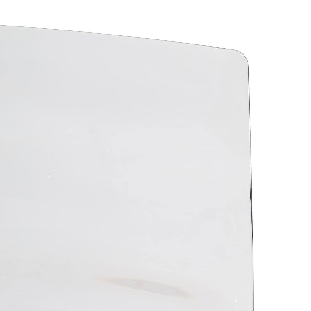 Astor Water Ripple Design Dining Chair in White Base Clear Seat Set of 2. Picture 13