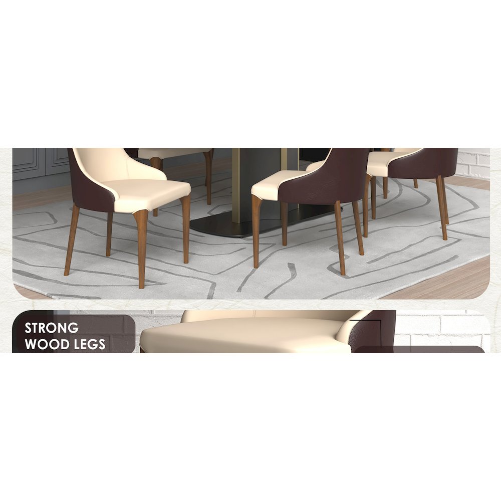 Elm Collection Modern Wooden Dining Chair In Brown. Picture 12