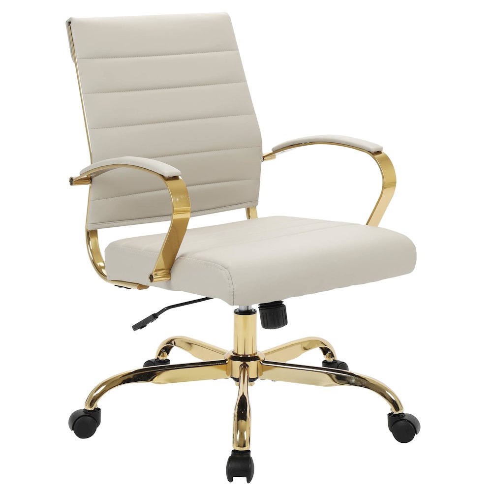Benmar Home Leather Office Chair With Gold Frame. Picture 9