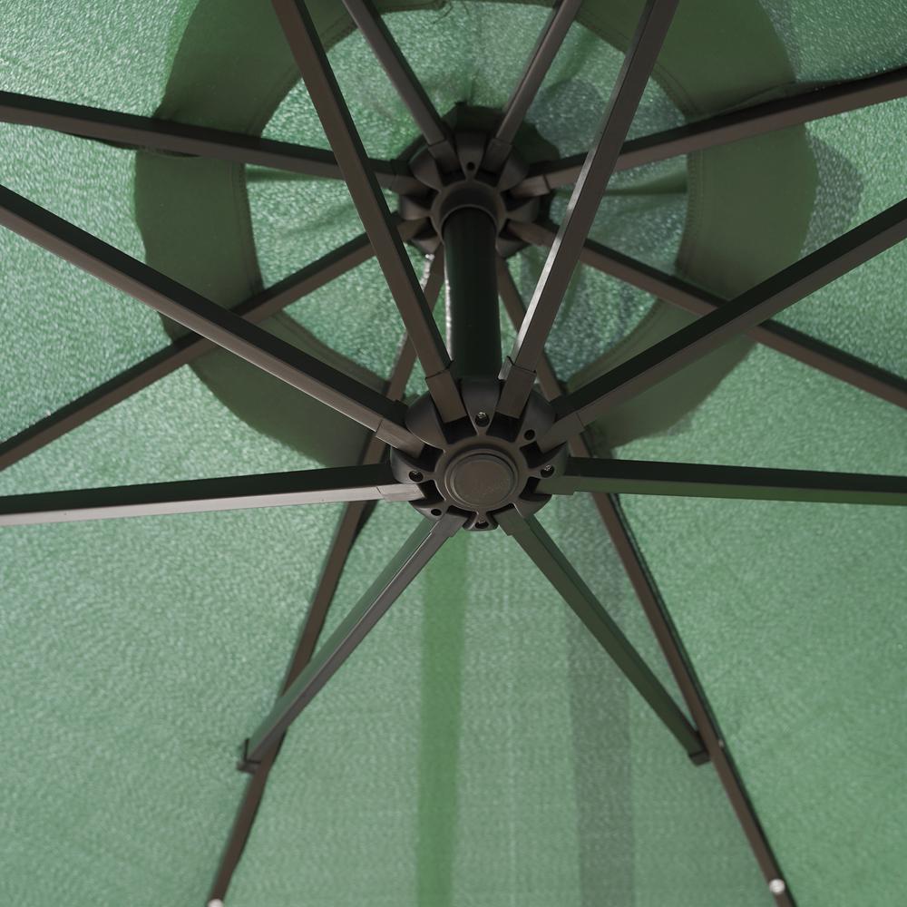 Outdoor 10 Ft Offset Cantilever Hanging Patio Umbrella With Solar Powered LED. Picture 2
