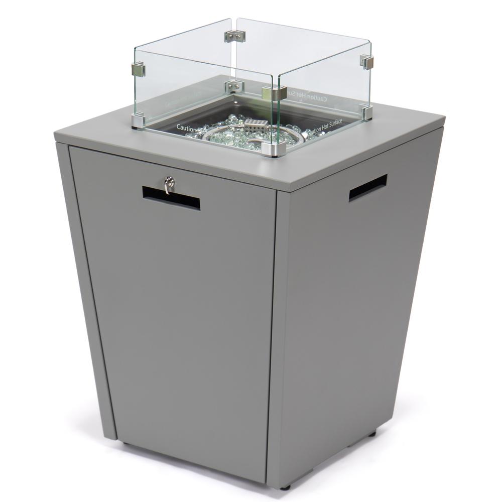 Chelsea Aluminum Patio Modern Propane Fire Pit Side Table. Picture 1