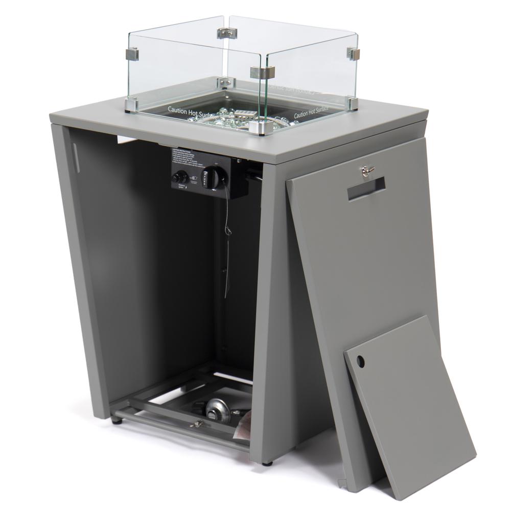 Chelsea Aluminum Patio Modern Propane Fire Pit Side Table. Picture 7