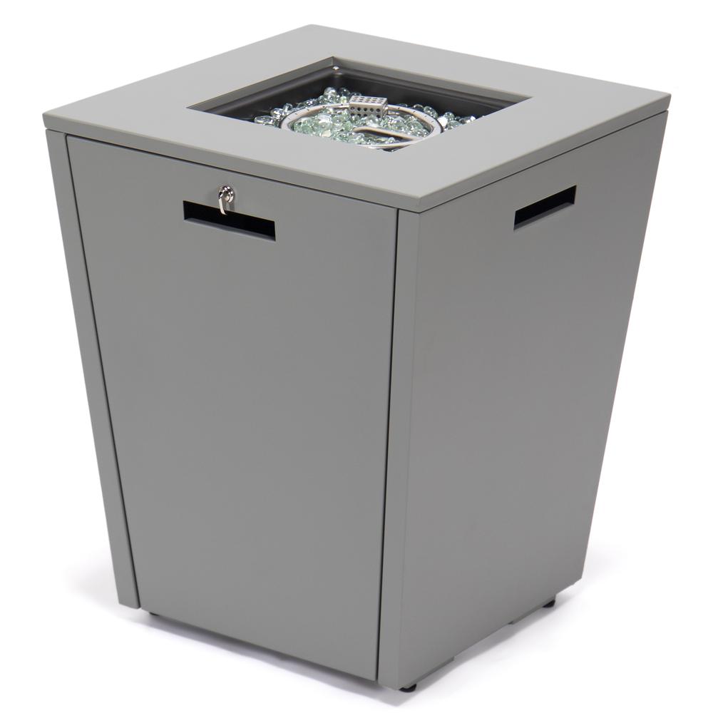 Chelsea Aluminum Patio Modern Propane Fire Pit Side Table. Picture 8