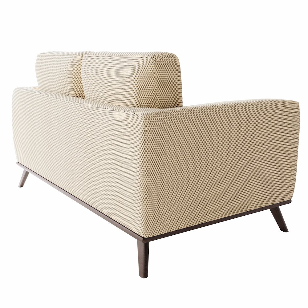 Chester Modern Faux Leather Loveseat in Beige Mesh. Picture 10