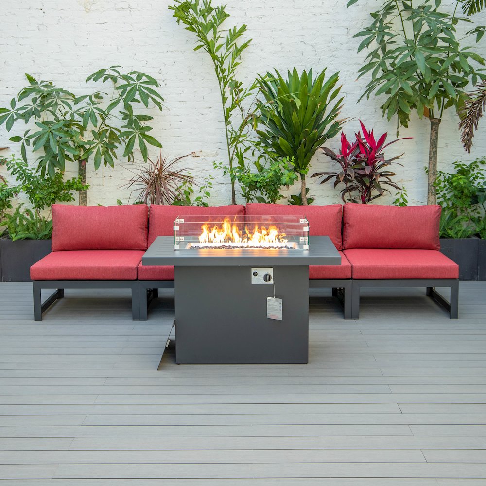 Chelsea 5-Piece Middle Patio Chairs and Fire Pit Table. Picture 8