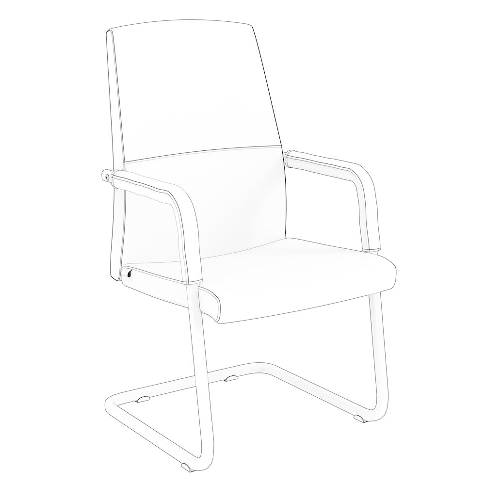 Evander Office Guest Chair in White Leather. Picture 21