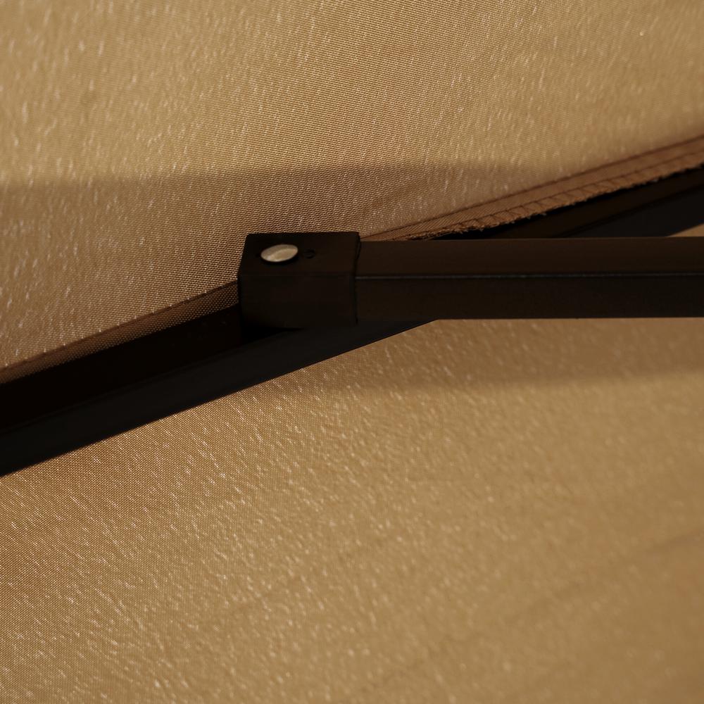 Outdoor 10 Ft Offset Cantilever Hanging Patio Umbrella With Solar Powered LED. Picture 6