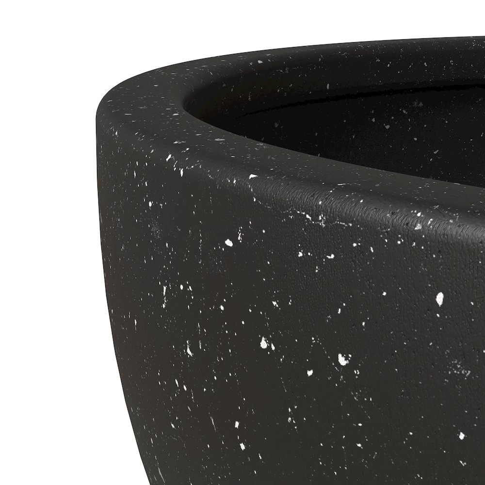 Iris Fiberstone Planter in Black 7 Dia. Picture 5