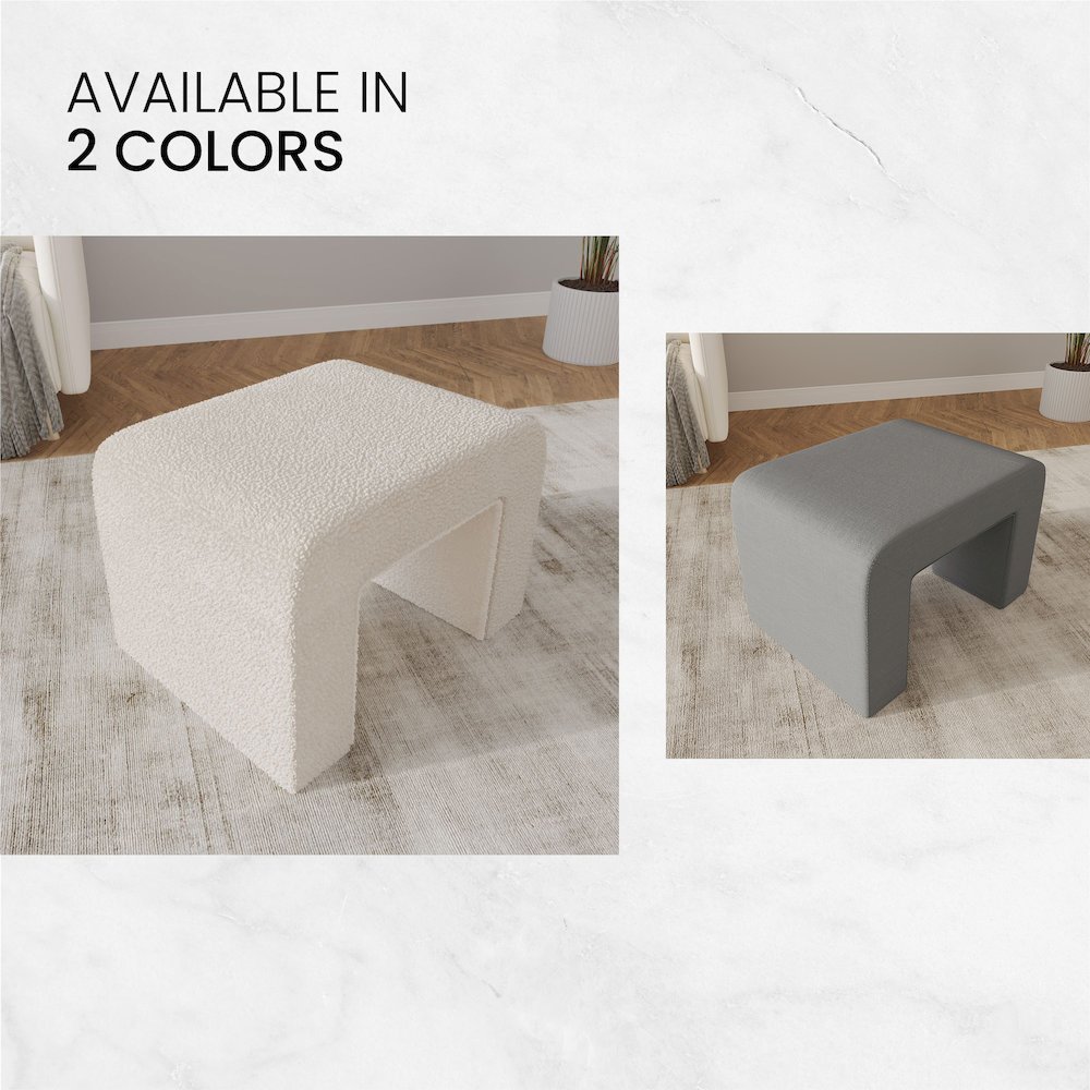 Vint 26” Bench Upholstered in Velvet Boucle. Picture 6