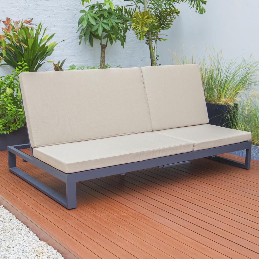 Chelsea Convertible Lounge Reclining Double Chaise With Cushions. Picture 12