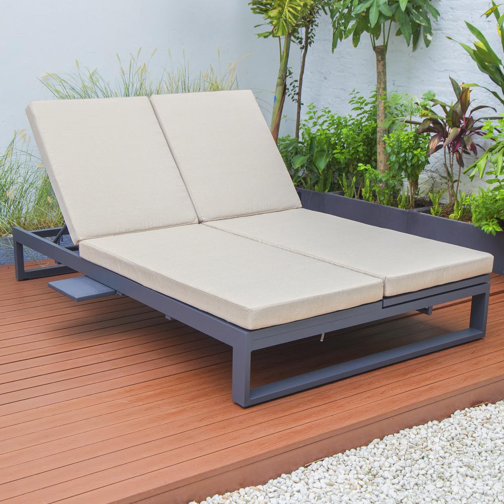 Chelsea Convertible Lounge Reclining Double Chaise With Cushions. Picture 15