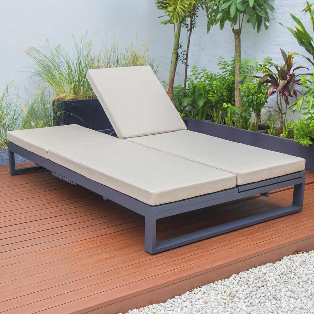 Chelsea Convertible Lounge Reclining Double Chaise With Cushions. Picture 17