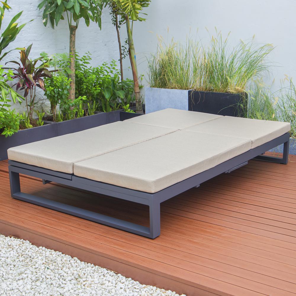 Chelsea Convertible Lounge Reclining Double Chaise With Cushions. Picture 19