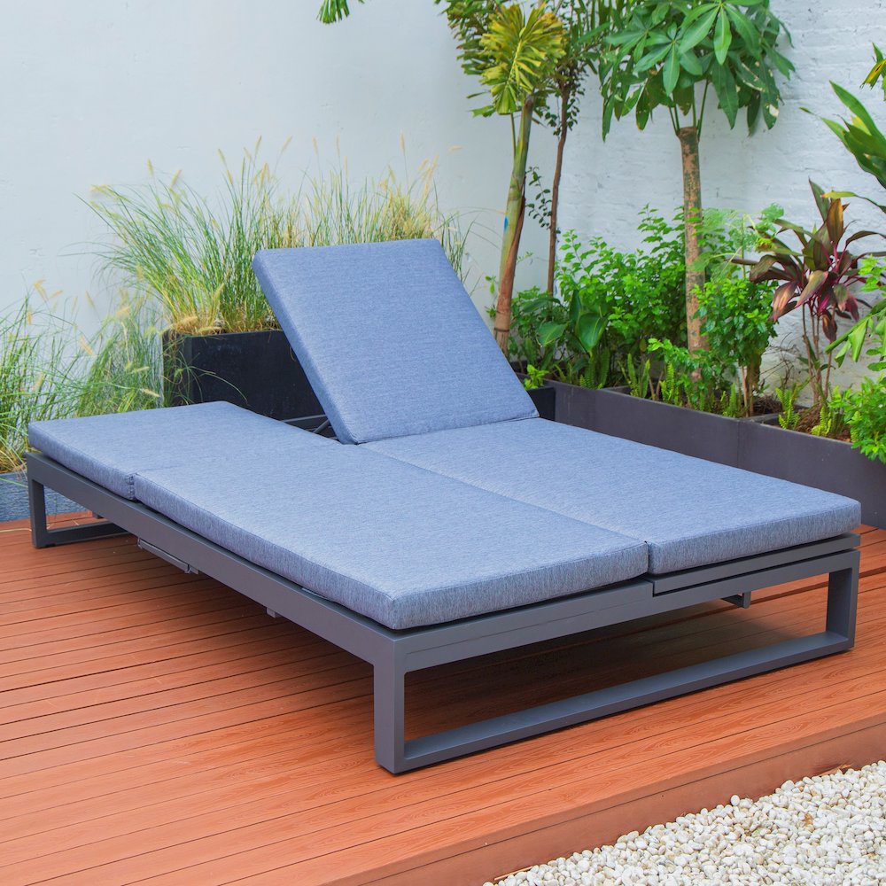 Chelsea Convertible Lounge Reclining Double Chaise With Cushions. Picture 67
