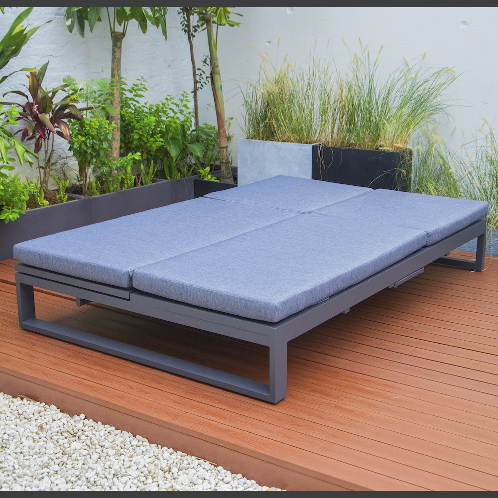 Chelsea Convertible Lounge Reclining Double Chaise With Cushions. Picture 68