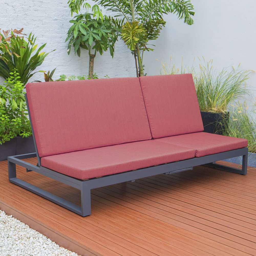 Chelsea Convertible Lounge Reclining Double Chaise With Cushions. Picture 63