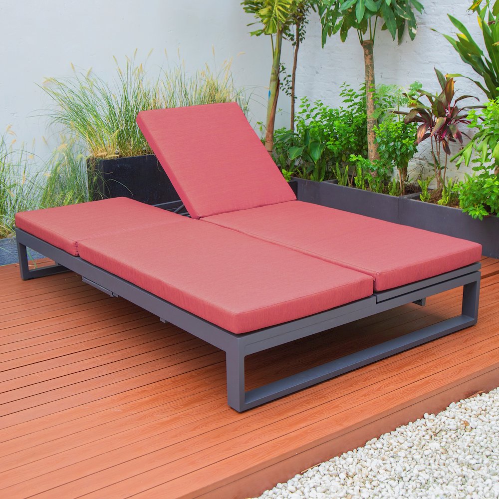 Chelsea Convertible Lounge Reclining Double Chaise With Cushions. Picture 60