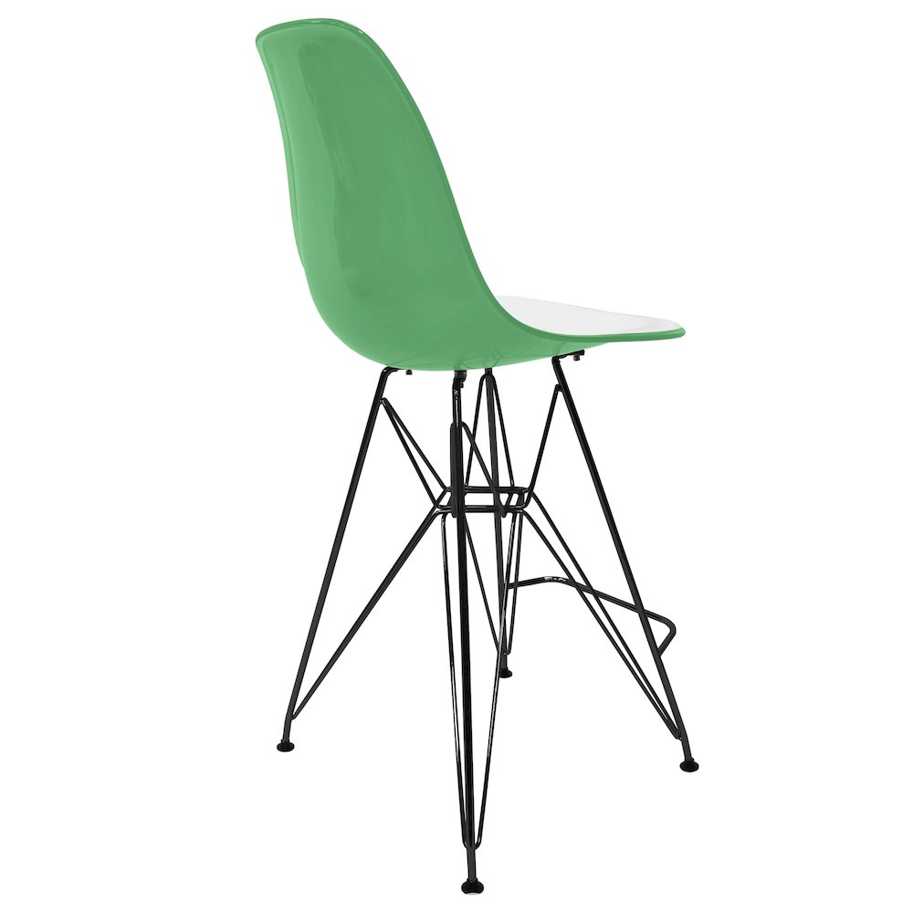 Modern Acrylic Bar stool Cresco Collection Black Base with White/Green seat. Picture 28