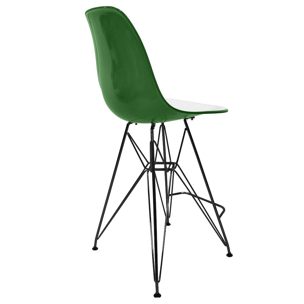 Modern Acrylic Bar stool Cresco Collection Black Base with White/Green seat. Picture 15
