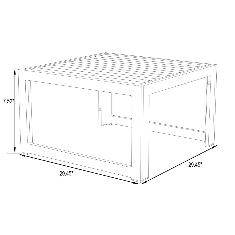Chelsea Patio Coffee Table With Black Aluminum. Picture 7