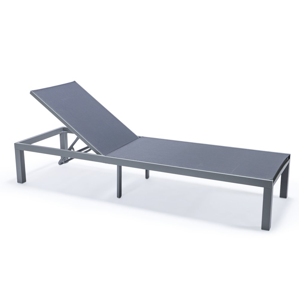 Marlin Patio Chaise Lounge Chair With Grey Aluminum Frame. Picture 1