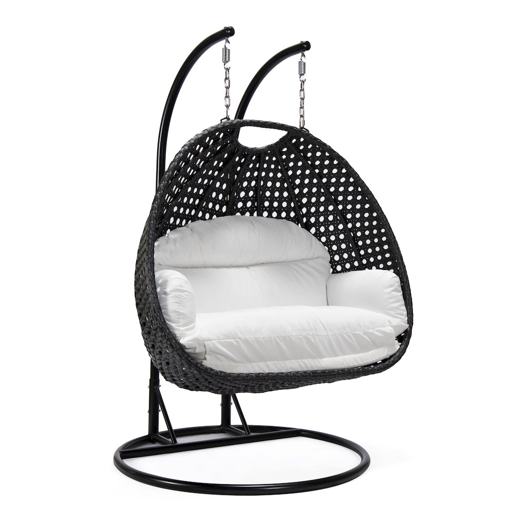 Mendoza Charcoal Wicker Hanging 2 person Egg Swing Chair. Picture 1