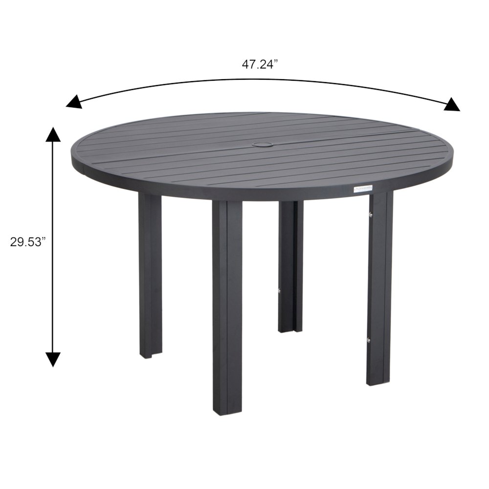 Chelsea 60″ Round Outdoor Aluminum Dining Table for Patio. Picture 25