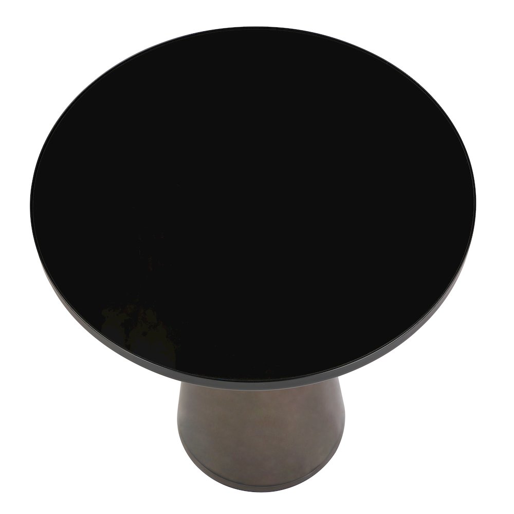 Tully Collection Glass side Table Grey glass, Black Rim with Black Glass top. Picture 10